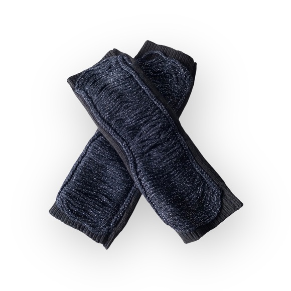 Rare: new Pencey 𖤐 Fringe Fingerless Gloves 𖤐 Black Metallic 𖤐 Edgy Chic Fun - Picture 7 of 16